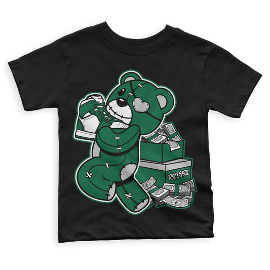 Gorge Green 1s DopeSkill Toddler Kids T-shirt Bear Steals Sneaker Graphic - Black