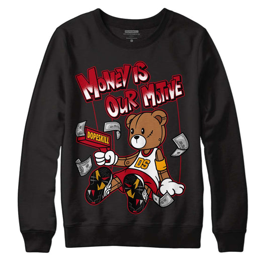 Cardinal 7s DopeSkill Sweatshirt Money Is Our Motive Bear Graphic - Black 