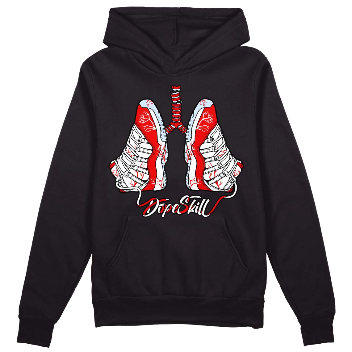 Cherry 11s DopeSkill Hoodie Sweatshirt Breathe Graphic - Black