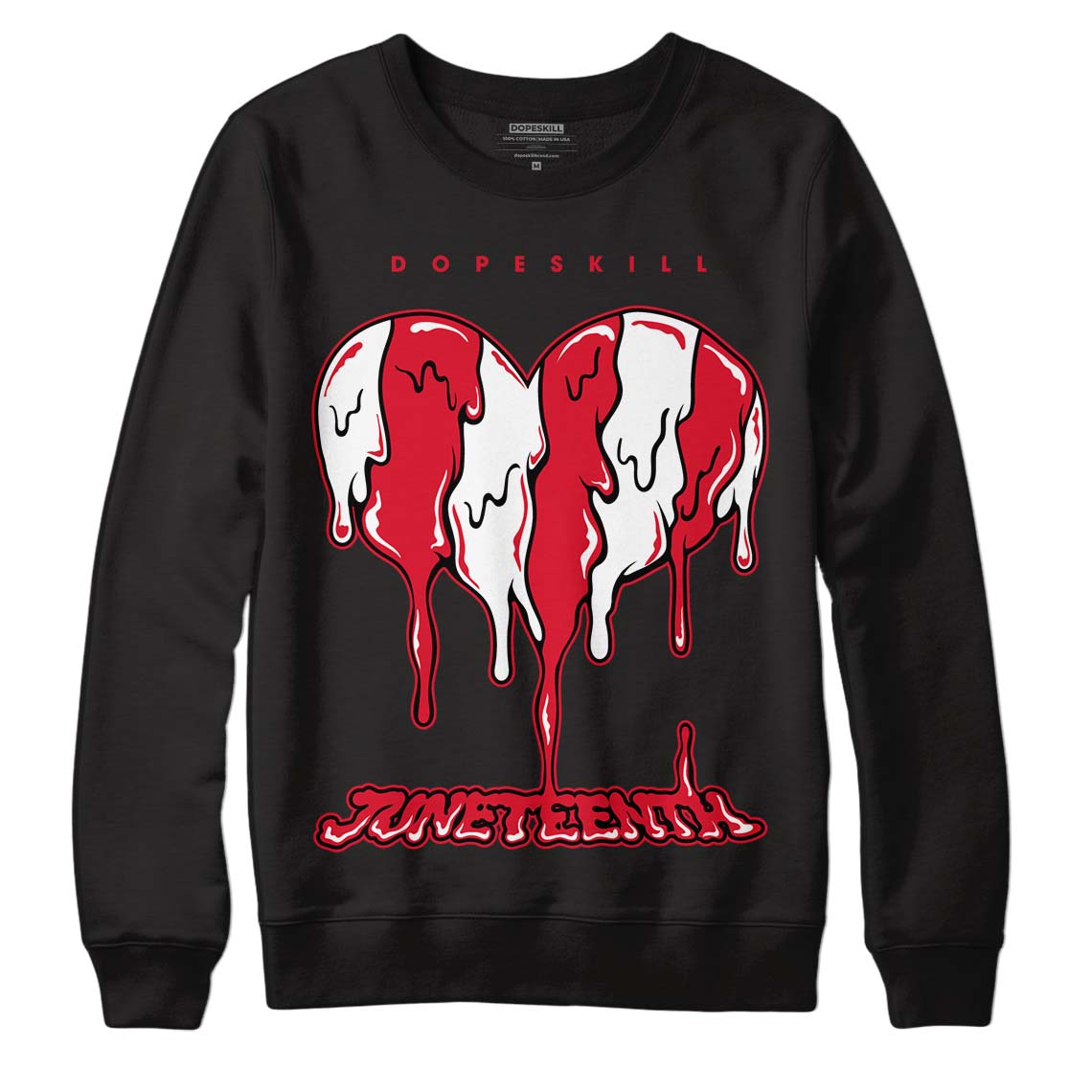 Lost & Found 1s DopeSkill Sweatshirt Juneteenth Heart Graphic - Black