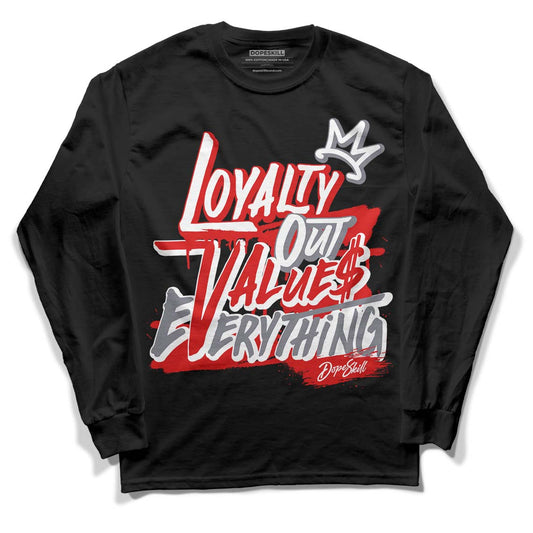 Gym Red 9s DopeSkill Long Sleeve T-Shirt LOVE Graphic - Black