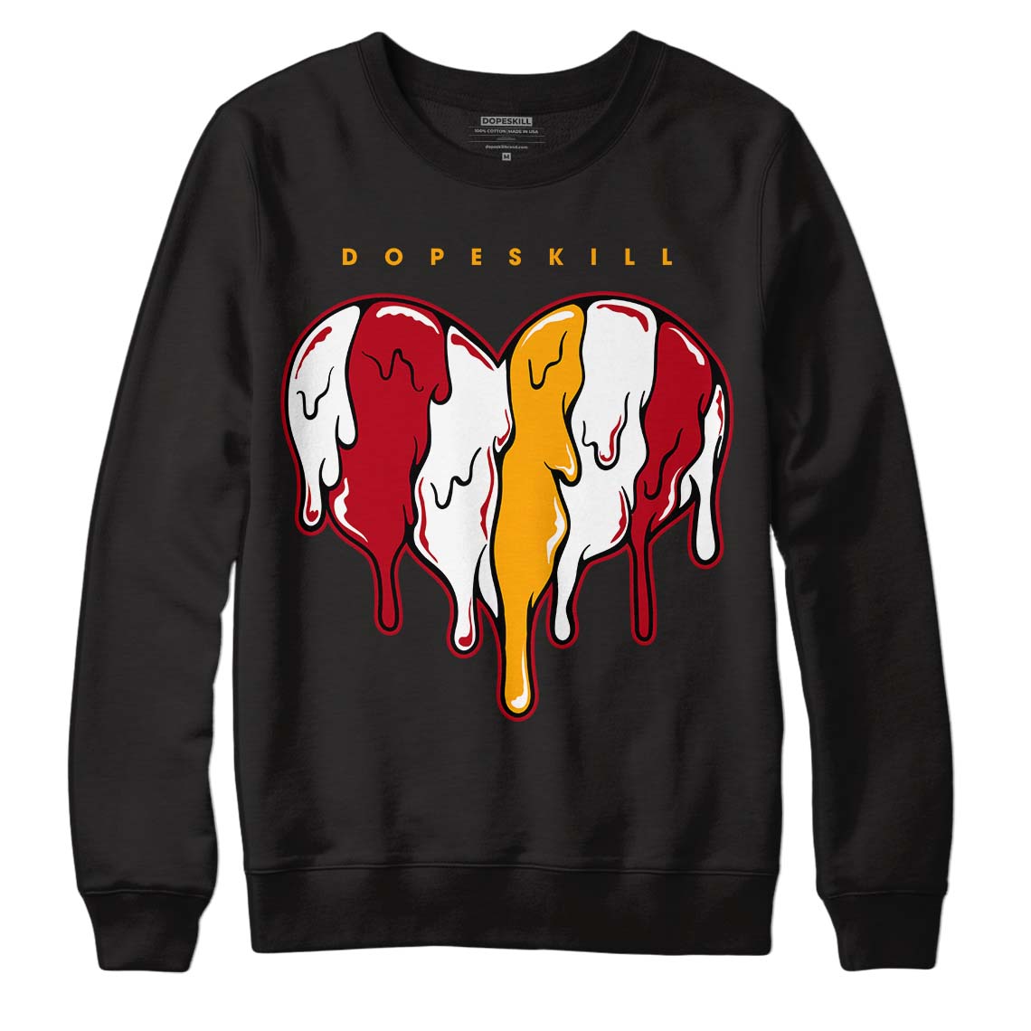 Cardinal 7s DopeSkill Sweatshirt Slime Drip Heart Graphic - Black 