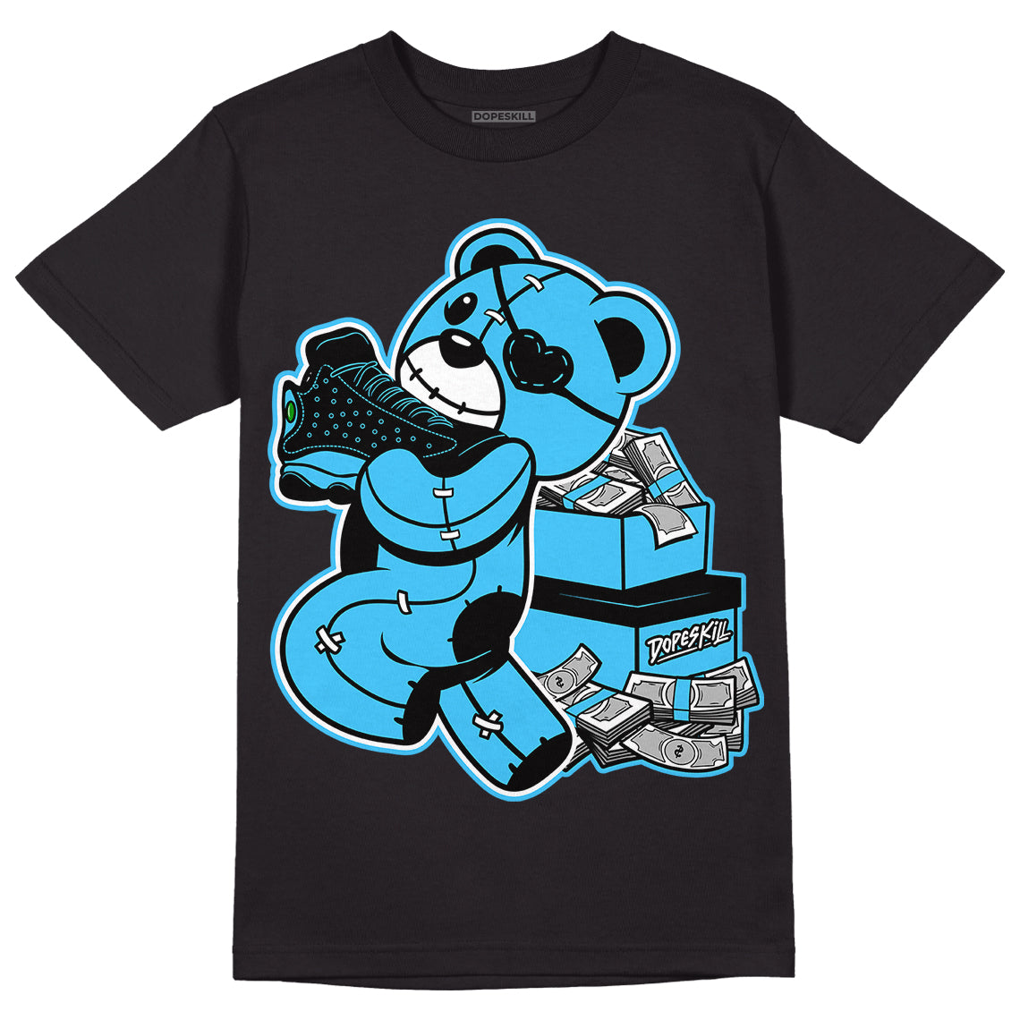 University Blue 13s DopeSkill T-Shirt Bear Steals Sneaker Graphic ...