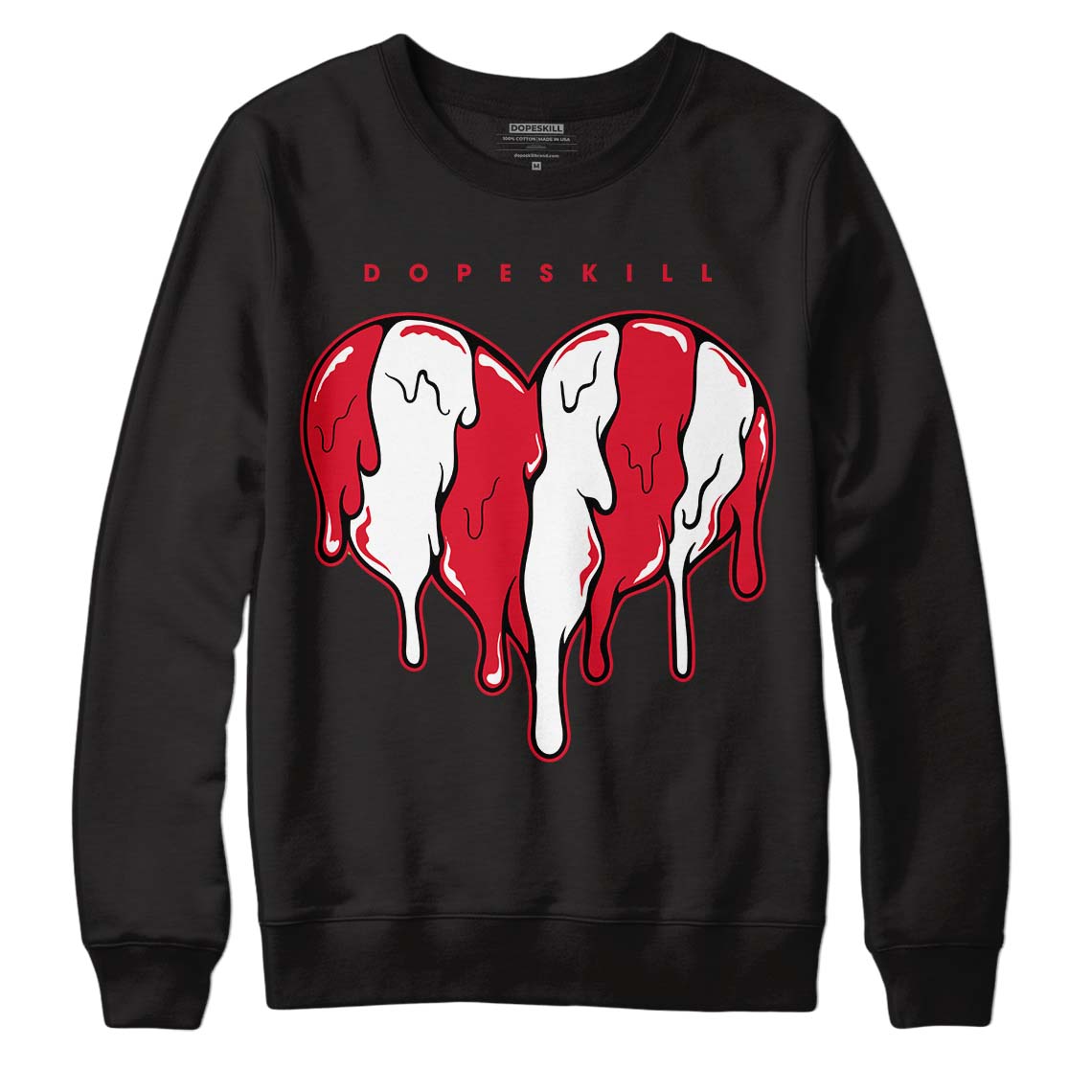 Lost & Found 1s DopeSkill Sweatshirt Slime Drip Heart Graphic - Black