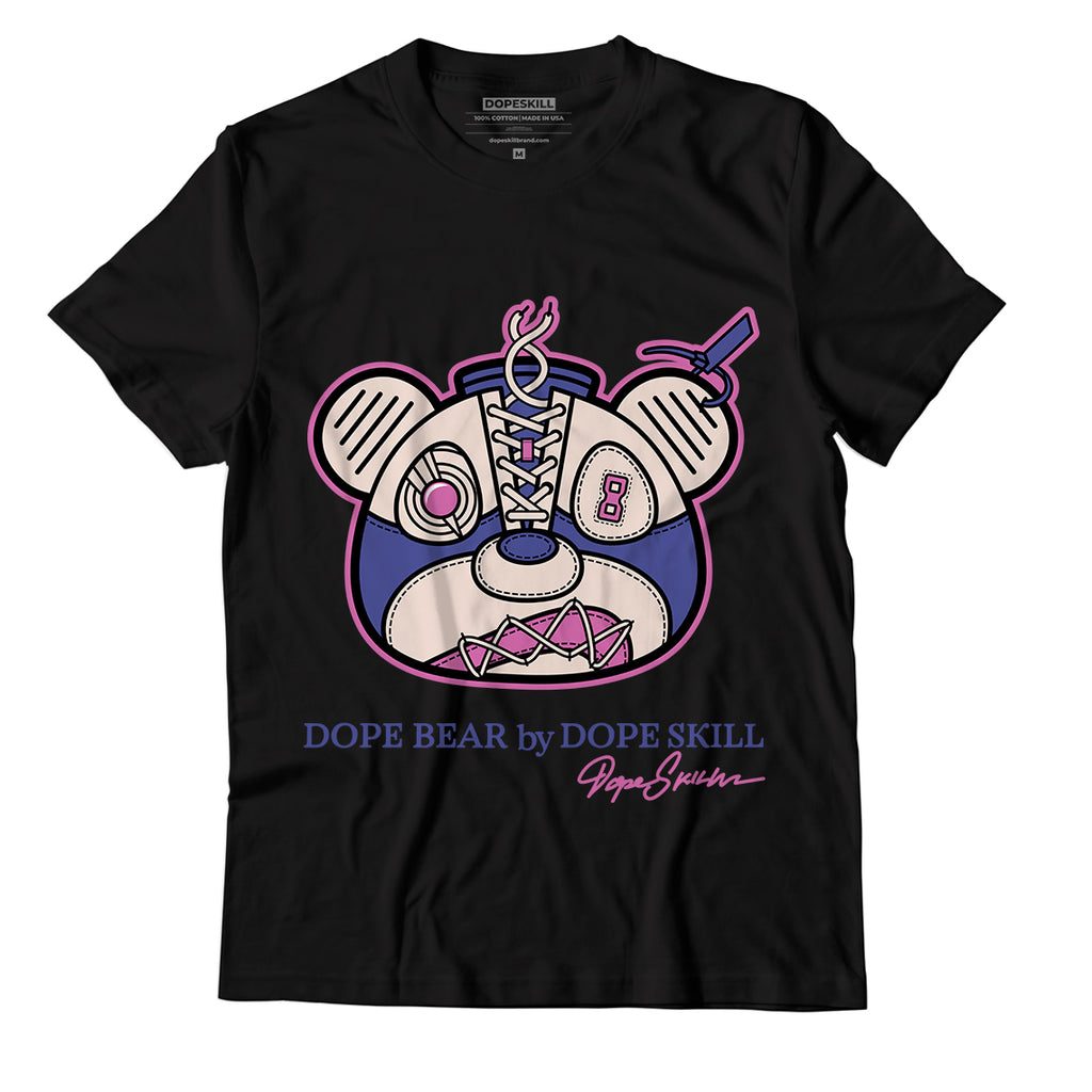 Jordan 7 SE Sapphire DopeSkill T-Shirt Sneaker Bear Head Graphic - Black 