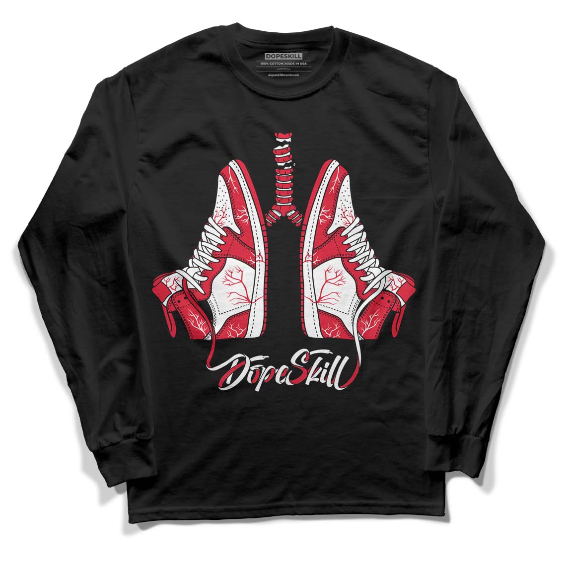 Lost & Found 1s DopeSkill Long Sleeve T-Shirt Breathe Graphic - Black 