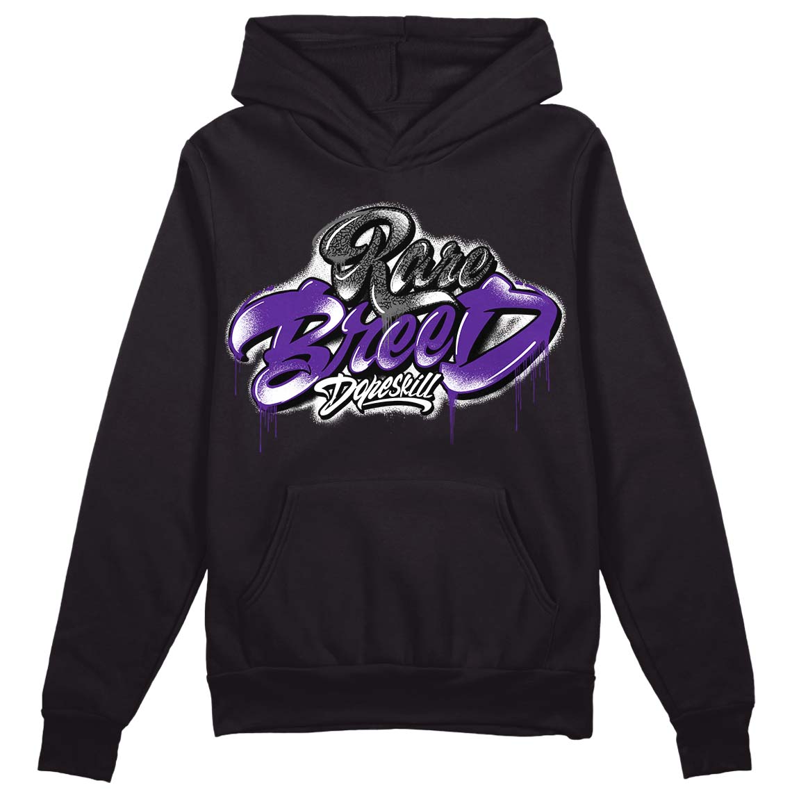 Dark Iris 3s DopeSkill Hoodie Sweatshirt Rare Breed Type Graphic - Black 