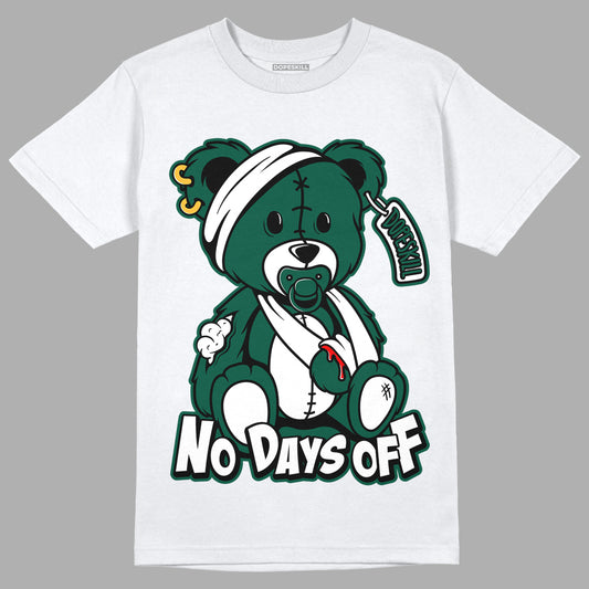 Lottery Pack Malachite Green Dunk Low DopeSkill T-Shirt Hurt Bear Graphic - White