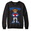 True Blue 1s DopeSkill Sweatshirt Fake Love Graphic - Black