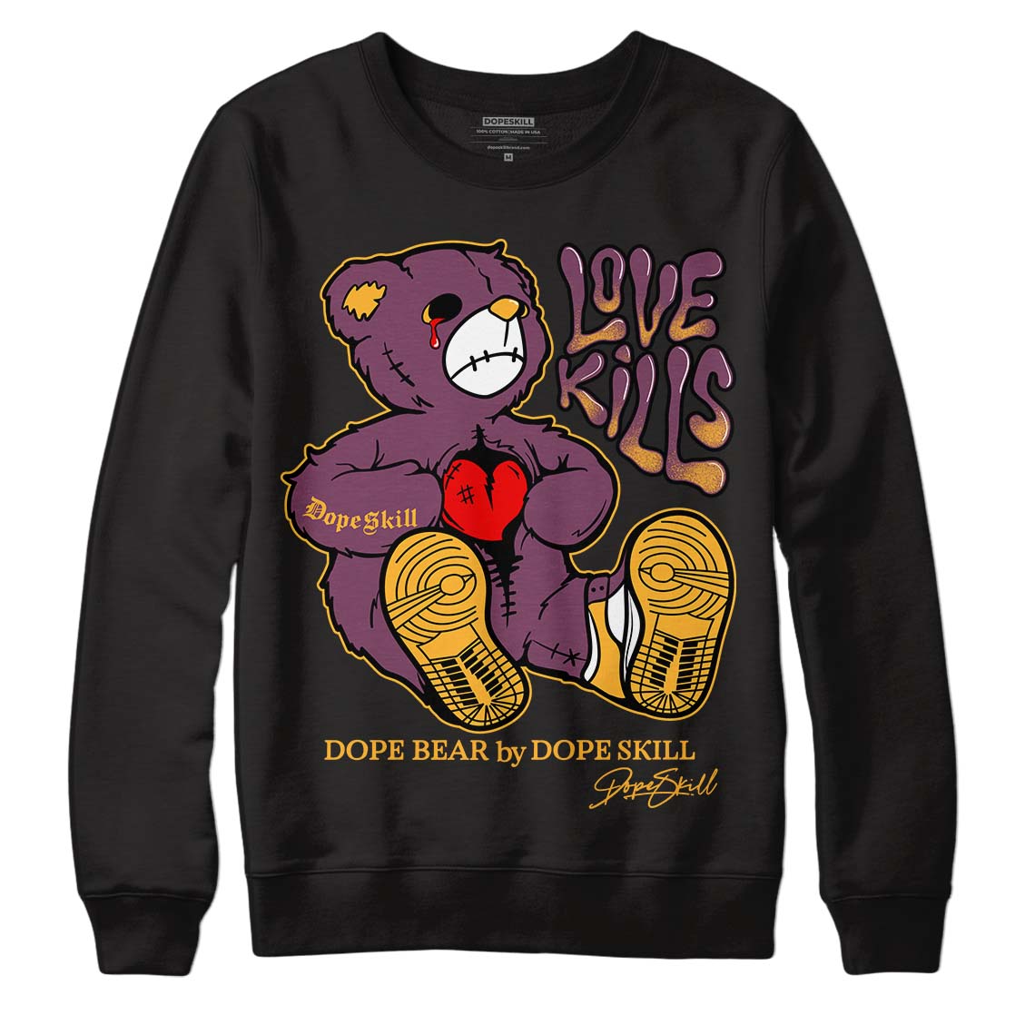 Brotherhood 1s High OG DopeSkill Sweatshirt Love Kills Graphic - Black 