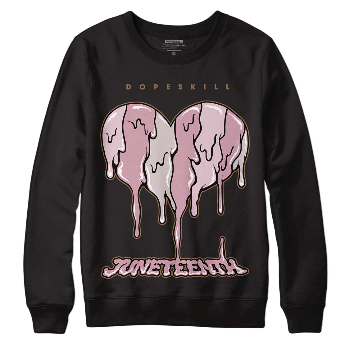 Dunk Low Teddy Bear Pink DopeSkill Sweatshirt Juneteenth Heart Graphic - Black