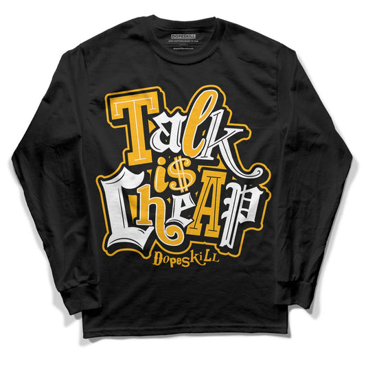 Goldenrod Dunk DopeSkill Long Sleeve T-Shirt Talk Is Chip Graphic - Black