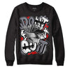 Fire Red 9s DopeSkill Sweatshirt Don't Quit Graphic - Black 