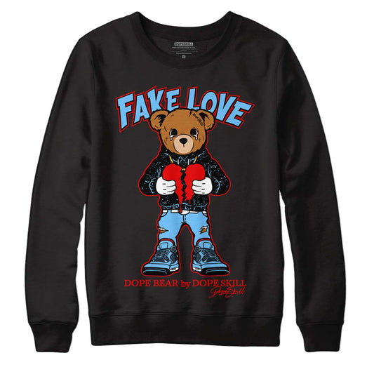 Travis Scott x Jordan 4 Retro 'Cactus Jack' DopeSkill Sweatshirt Fake Love Graphic Streetwear - Black 