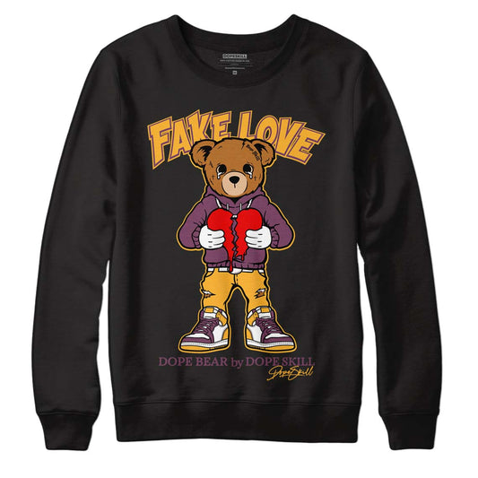 Brotherhood 1s High OG DopeSkill Sweatshirt Fake Love Graphic - Black 