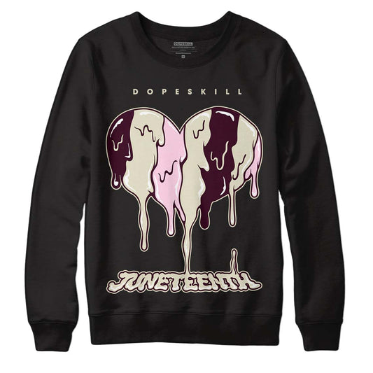 Dunk Low Night Maroon and Medium Soft Pink DopeSkill Sweatshirt Juneteenth Heart Graphic Streetwear - Black 