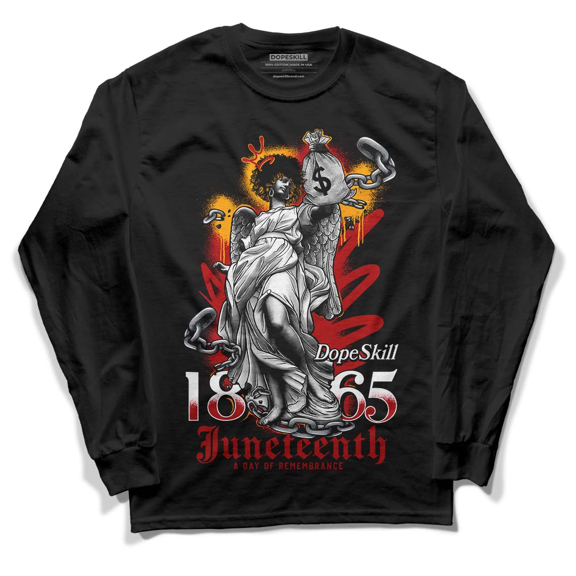 Cardinal 7s DopeSkill Long Sleeve T-Shirt Juneteenth Graphic - Black