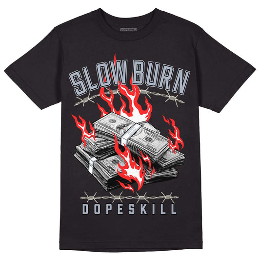 Jordan 3 Retro White Cement Reimagined DopeSkill T-Shirt Slow Burn Graphic Streetwear - Black