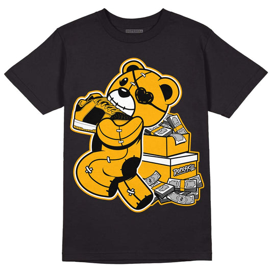 Goldenrod Dunk DopeSkill T-Shirt Bear Steals Sneaker Graphic - Black 