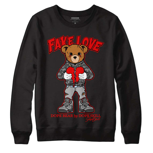 Jordan 5 Retro P51 Camo DopeSkill Sweatshirt Fake Love Graphic Streetwear  - Black 