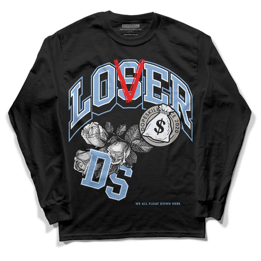 Jordan 5 Retro University Blue DopeSkill Long Sleeve T-Shirt Loser Lover Graphic Streetwear - Black