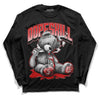 Gym Red 9s DopeSkill Long Sleeve T-Shirt Sick Bear Graphic - Black