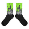 FIRE Sublimated Socks Match Jordan 5 Green Bean