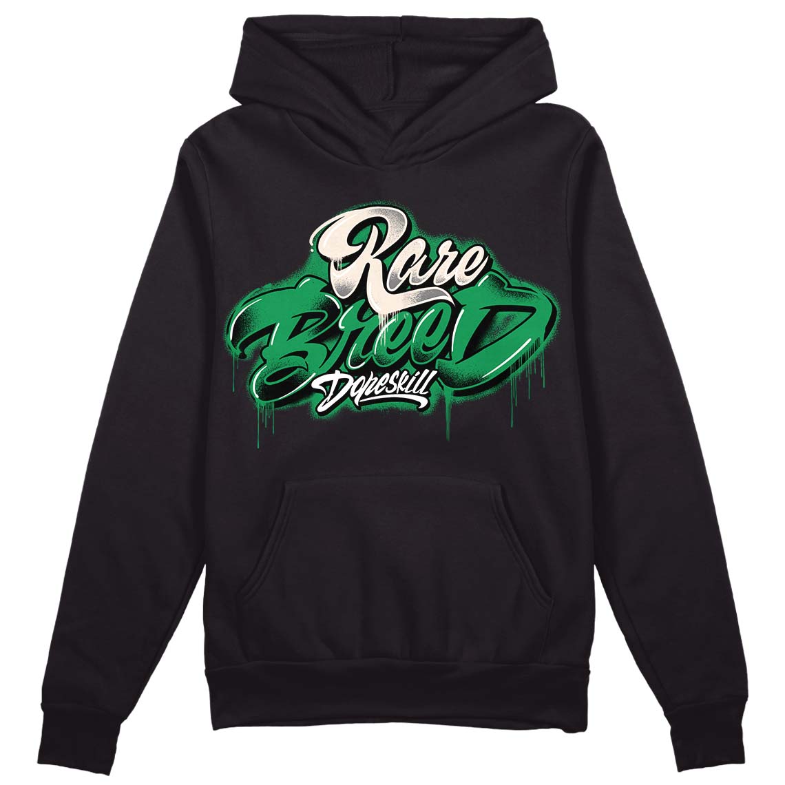 Jordan 2 Retro Lucky Green DopeSkill Hoodie Sweatshirt Rare Breed Type Graphic Streetwear - Black