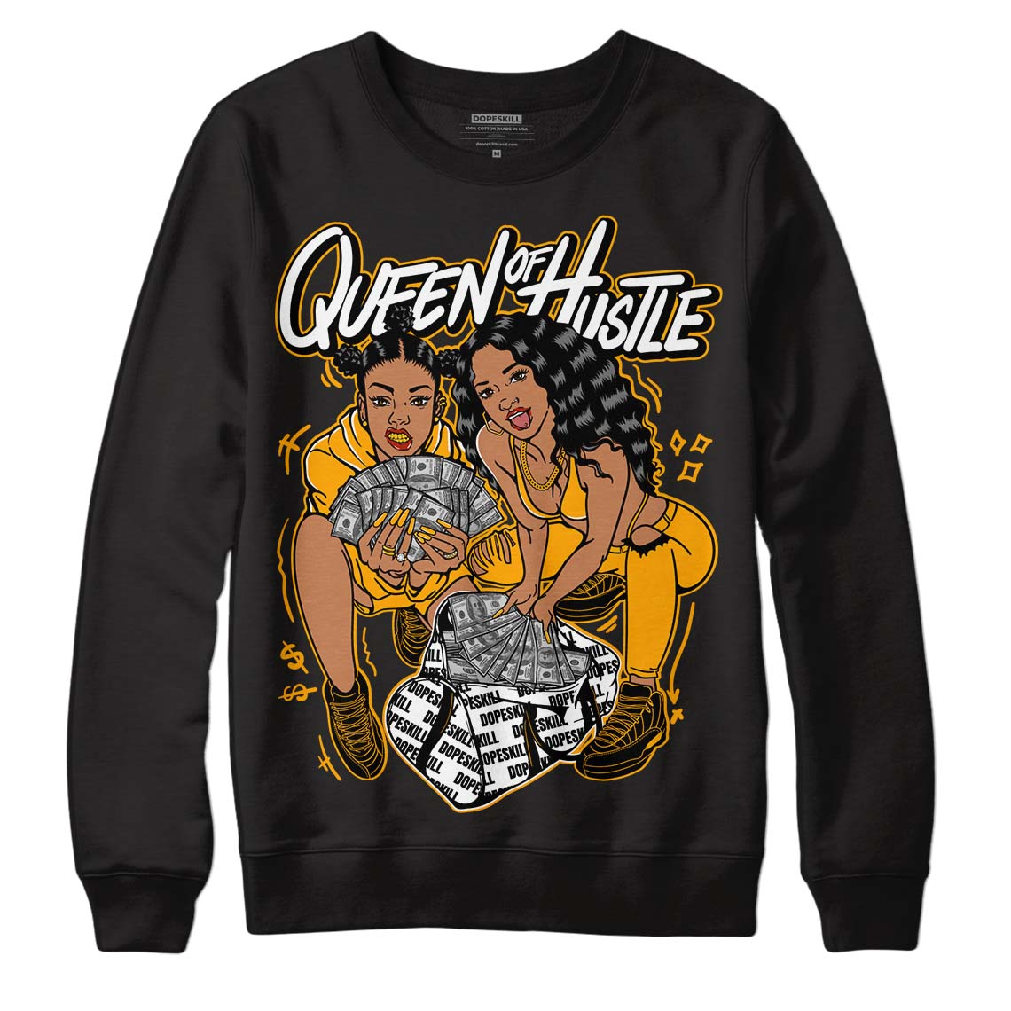 Black Taxi 12s DopeSkill Sweatshirt Queen Of Hustle Graphic - Black 