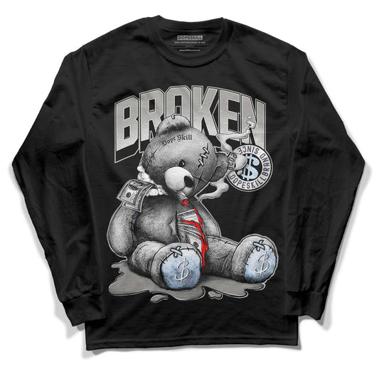 Jordan 6 Retro Cool Grey DopeSkill Long Sleeve T-Shirt Sick Bear Graphic Streetwear - Black