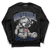 Midnight Navy 4s DopeSkill Long Sleeve T-Shirt Sick Bear Graphic - Black