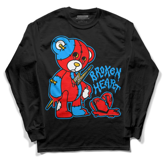 Fruity Pebbles Dunks DopeSkill Long Sleeve T-Shirt Broken Heart Graphic - Black