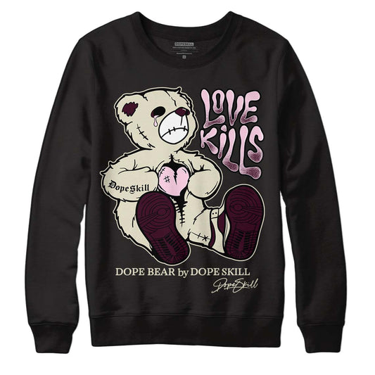 Dunk Low Night Maroon and Medium Soft Pink DopeSkill Sweatshirt Love Kills Graphic Streetwear - Black