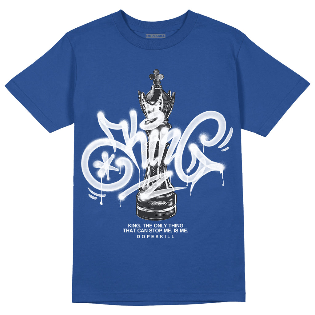 Jordan 13 Brave Blue DopeSkill Navy T-Shirt King Chess Graphic Streetwear