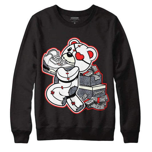 Jordan 3 Retro White Cement Reimagined DopeSkill Sweatshirt Bear Steals Sneaker Graphic Streetwear - Black