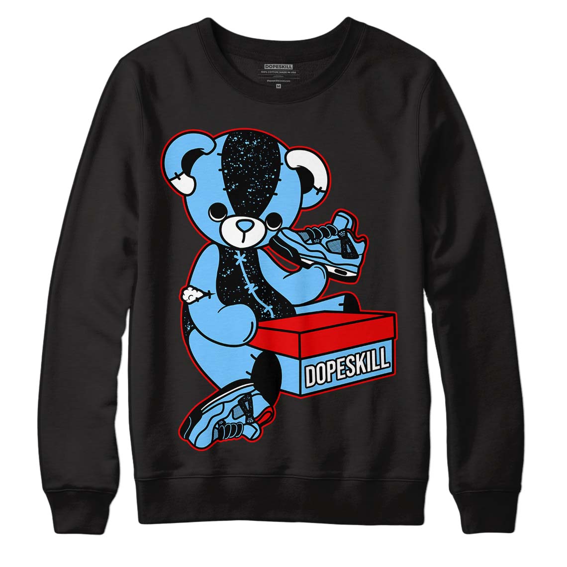 Travis Scott x Jordan 4 Retro 'Cactus Jack' DopeSkill Sweatshirt Sneakerhead BEAR Graphic Streetwear - Black 