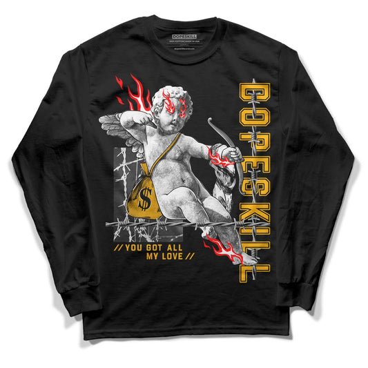 Goldenrod Dunk DopeSkill Long Sleeve T-Shirt You Got All My Love Graphic - Black