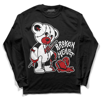 Jordan 13 Retro Playoffs DopeSkill Long Sleeve T-Shirt Broken Heart Graphic Streetwear - Black