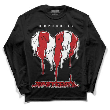 Jordan 13 Retro Playoffs DopeSkill Long Sleeve T-Shirt Juneteenth Heart Graphic Streetwear - Black