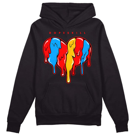Fruity Pebbles Dunks DopeSkill Hoodie Sweatshirt Slime Drip Heart Graphic - Black