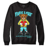 Aqua 5s DopeSkill Sweatshirt Fake Love Graphic - Black 