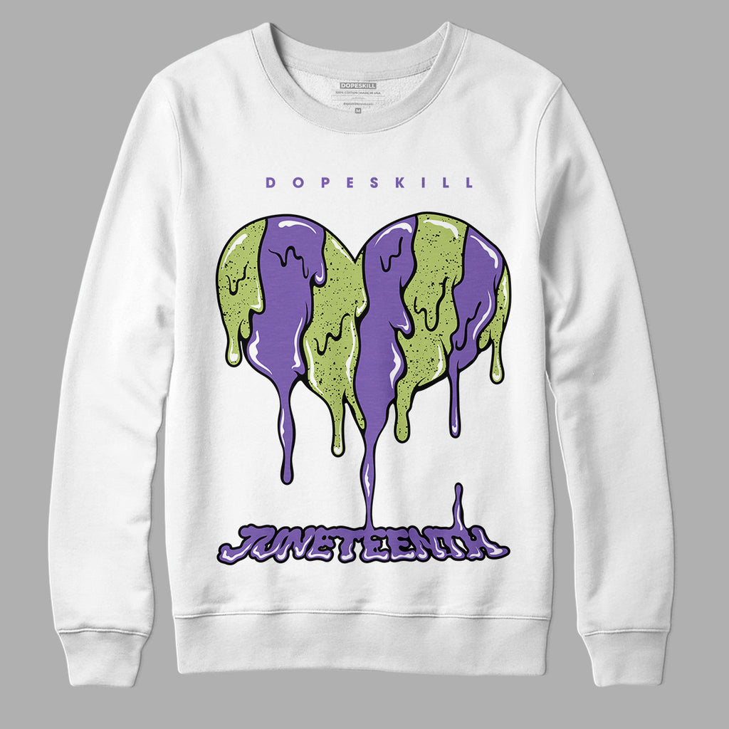 Canyon Purple 4s DopeSkill Sweatshirt Juneteenth Heart Graphic - White 