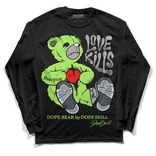 Green Bean 5s DopeSkill Long Sleeve T-Shirt Love Kills Graphic - Black