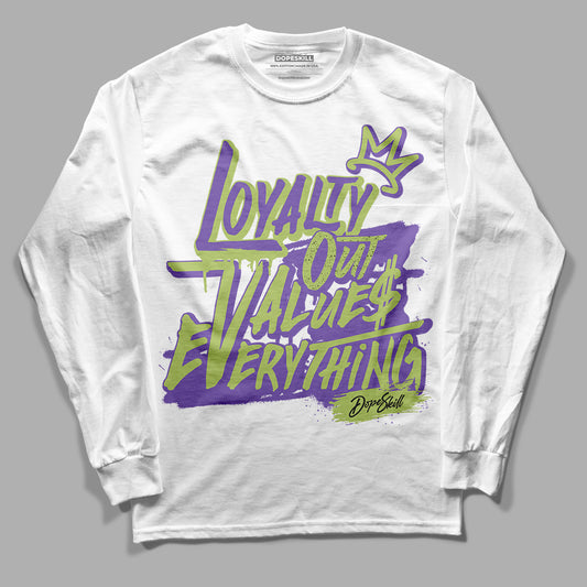 Canyon Purple 4s DopeSkill Long Sleeve T-Shirt LOVE Graphic - White 