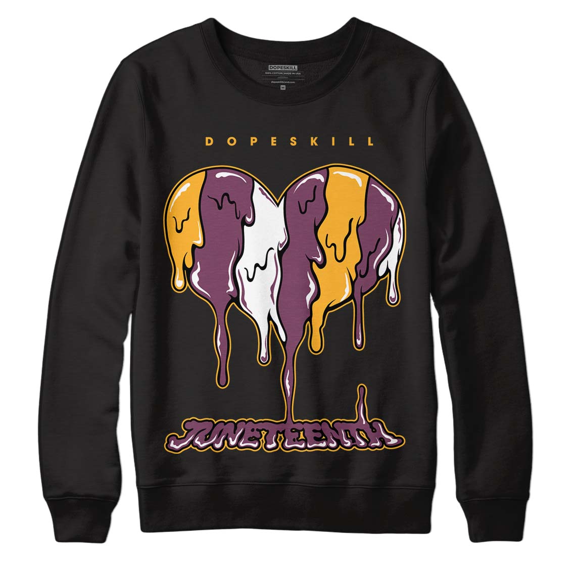 Brotherhood 1s High OG DopeSkill Sweatshirt Juneteenth Heart Graphic - Black 