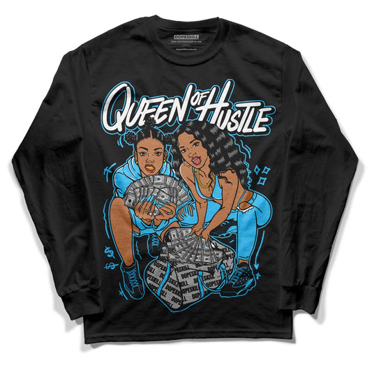 University Blue 13s DopeSkill Long Sleeve T-Shirt Queen Of Hustle Graphic - Black 