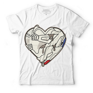 Jordan 4 Sail Canvas DopeSkill T-Shirt Heart Jordan 1 Graphic - White 