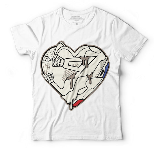 Jordan 4 Sail Canvas DopeSkill T-Shirt Heart Jordan 1 Graphic - White 