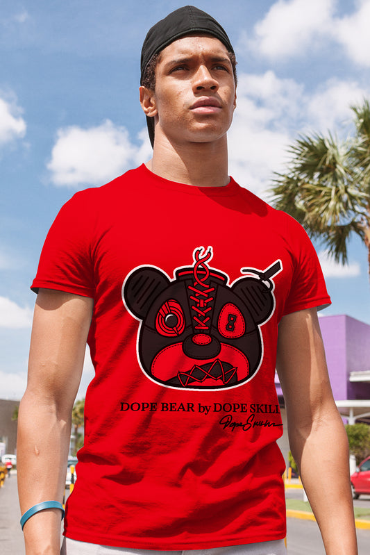 AJ 4 Red Thunder DopeSkill Red T-shirt Sneaker Bear Head Graphic