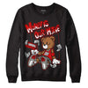 Fire Red 3s DopeSkill Sweatshirt Money Is Our Motive Bear Graphic - Black